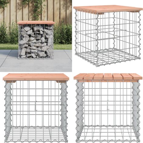 Panca da Giardino Design Gabbione 43x44x42 cm Massello Douglas - Seduta da esterno - Panca in legno