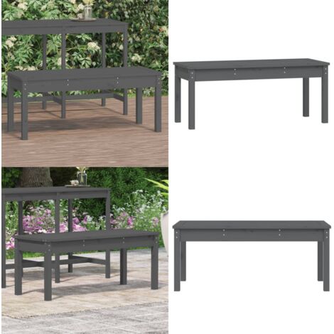 Panca da Giardino Grigia 109x44x45 cm Legno Massello di Pino - Panca da patio - Panca in legno