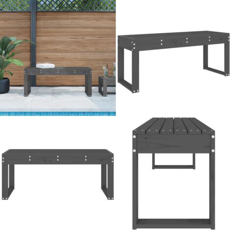 Panca da Giardino Grigia 110x38x45 cm Legno Massello di Pino - Panca in legno - Panca da esterno