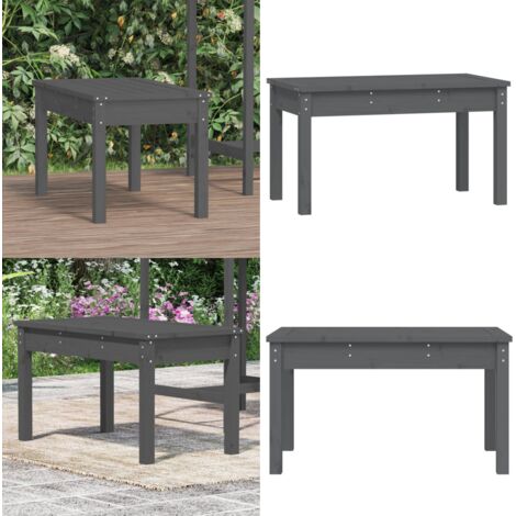 Panca da Giardino Grigia 80x44x45 cm Legno Massello di Pino - Panca da patio - Panca in legno