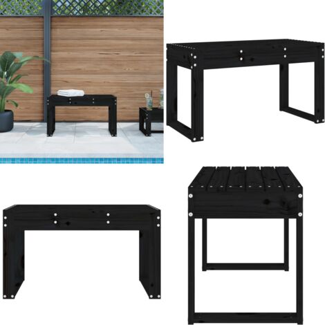 Panca da Giardino Nera 80x38x45 cm in Legno Massello di Pino - Panca in legno - Panca da esterno