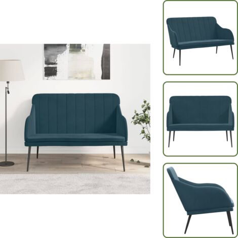 Panca da giardino - vidaXL Panca Blu 110x76x80 cm in Velluto - Panca in metallo