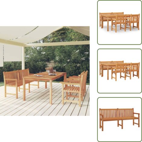 Panca da giardino - vidaXL Set da Pranzo per Giardino 4 pz in Legno Massello di Teak - Arredamento da esterno