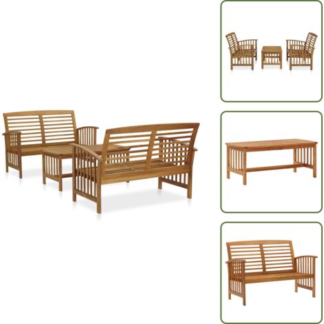 Panca da giardino - vidaXL Set Divani da Giardino 3 pz in Legno Massello di Acacia - Set da giardino