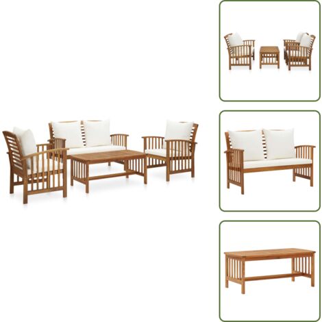 Panca da giardino - vidaXL Set Divani da Giardino 4 pz con Cuscini in Massello di Acacia - Cuscini da giardino