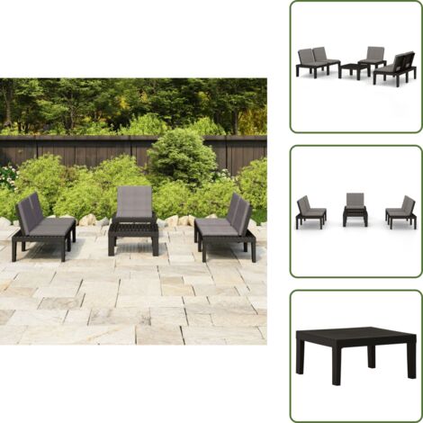 Panca da giardino - vidaXL Set Divani da Giardino con Cuscini 4 pz in Plastica Grigio - Cuscini da giardino