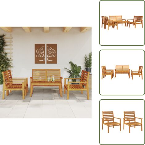 Panca da giardino - vidaXL Set Salotto da Giardino 5 pz in Legno Massello di Acacia - Mobili esterni