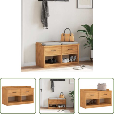Panca da ingresso in legno -  Panca da Corridoio SANDNES 87x40x50 cm Legno Massello di Pino
