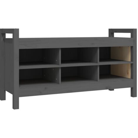Panca da ingresso panca 110 x 40 x 60 cm in legno di pino massiccio grigio 020010801