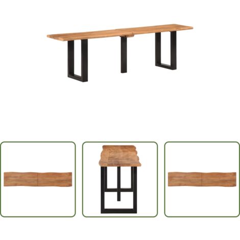 Panca da ingresso -  Panca 160 cm in Legno Massello di Acacia e Acciaio
