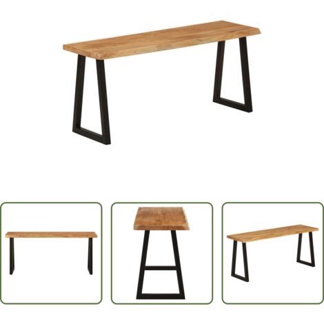 Panca da ingresso -  Panca con Bordi Vivi 105 cm in Legno Massello di Acacia