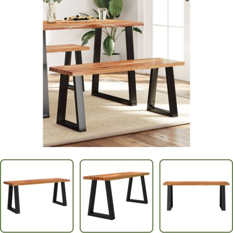 Panca da ingresso -  Panca con Bordi Vivi 110 cm in Legno Massello di Acacia
