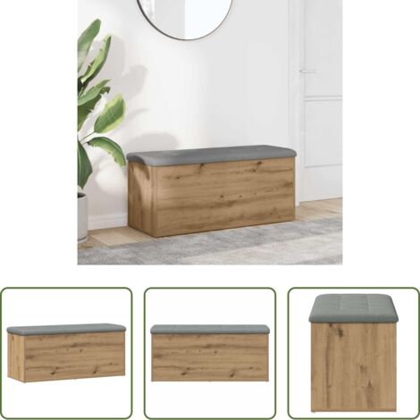 Panca da ingresso -  Panca contenitore artigianale in rovere 102x42x45 cm in legno ingegnerizzato