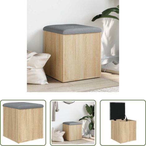 Panca da ingresso -  Panca Contenitore Rovere Sonoma 42x42x45 cm Legno Agglomerato