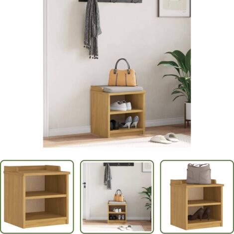 Panca da ingresso -  Panca da Corridoio SANDNES 45x40x50 cm Legno Massello di Pino