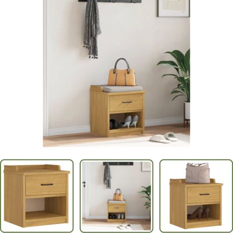 Panca da ingresso -  Panca da Corridoio SANDNES 45x40x50 cm Legno Massello di Pino