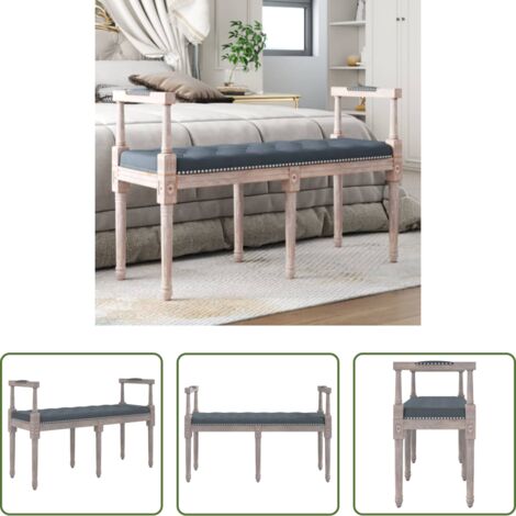 Panca da ingresso -  Panca Grigio Scuro 110x40x70 cm in Velluto