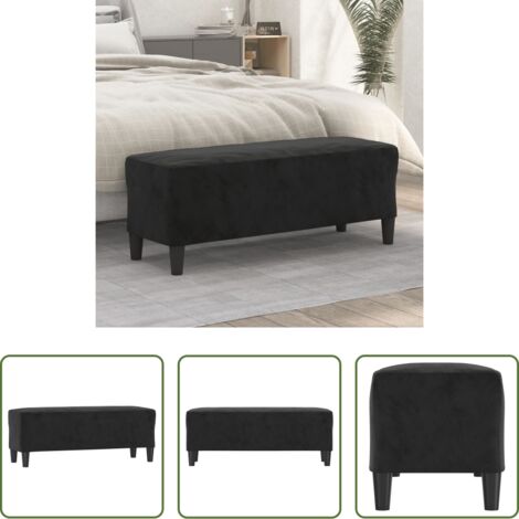 Panca da ingresso -  Panca Nero 100x35x41 cm in Velluto