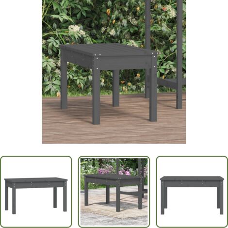 Panca da patio - Panca da Giardino Grigia 80x44x45 cm Legno Massello di Pino