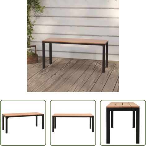 Panca da patio - Panchina da Giardino 110 cm Marrone e Nera in Acciaio e WPC