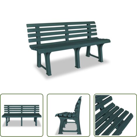 Panca da patio -  Panchina da Giardino 145,5 cm in Plastica Verde