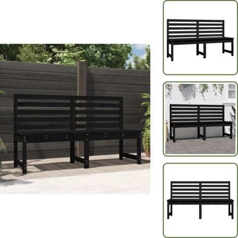 Panca da patio - vidaXL Panca da Giardino Nera 157,5 cm in Legno Massello di Pino - Panca in pino