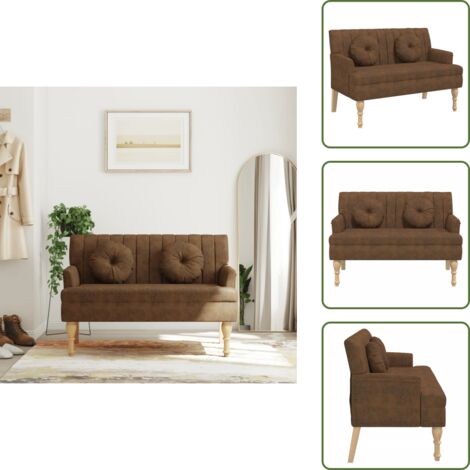 Panca da salotto - vidaXL Panca con Cuscini Marrone 113x64,5x75,5 cm in Scamosciato - Panca da ufficio