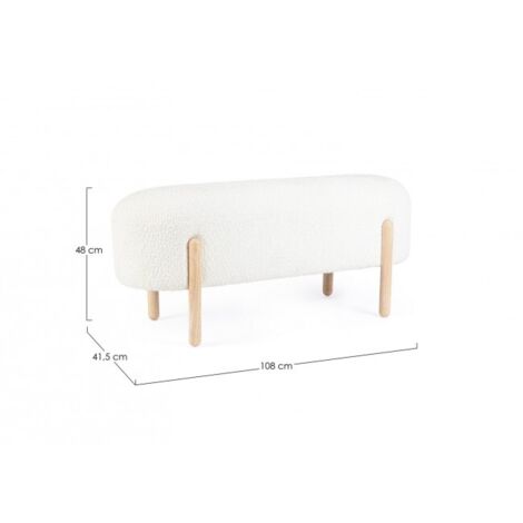 Panca "Dayla" per interno, con Struttura In Compensato, da 108x41,5x48h cm -Bianco