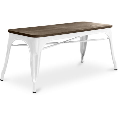 Panca di Design Industriale - Legno e Metallo - Stylix Bianco