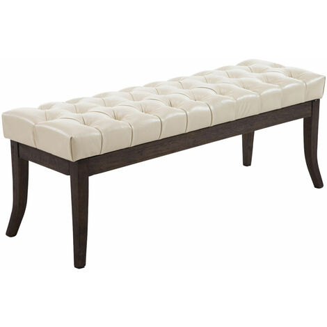 Panca di design RAMSES in legno scuro antico crema 120 cm