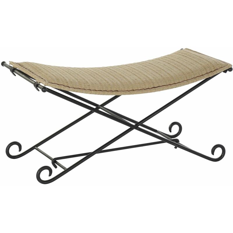 Panca Dkd Home Decor Nero Metallo Marrone Chiaro