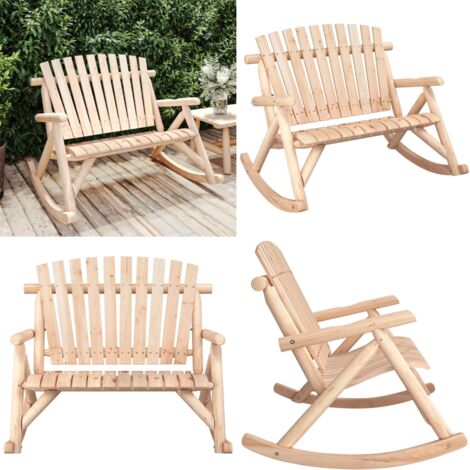 Panca Dondolo Giardino 2Posti 123x96x102cm Massello Abete Rosso - Panca a dondolo in legno - Panca Adirondack
