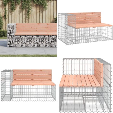 Panca Giardino Design Gabbione 122x71x65,5 cm Massello Douglas - Seduta da esterno - Panca in legno