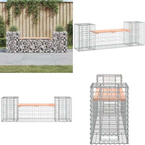 Panca Giardino Design Gabbione 183x41x60,5 cm Massello Douglas - Seduta da esterno - Panca in legno