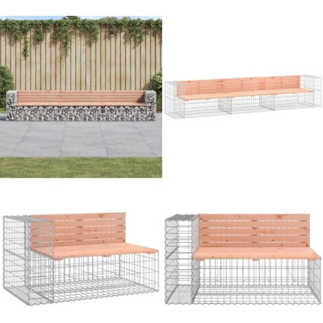 Panca Giardino Design Gabbione 347x71x65,5 cm Massello Douglas - Panca da esterno - Panca angolare