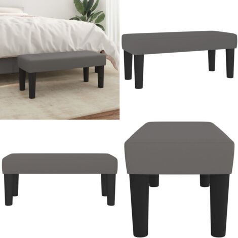 Panca Grigia 70x30x30 cm in Similpelle - Panca in similpelle - Panca per letto