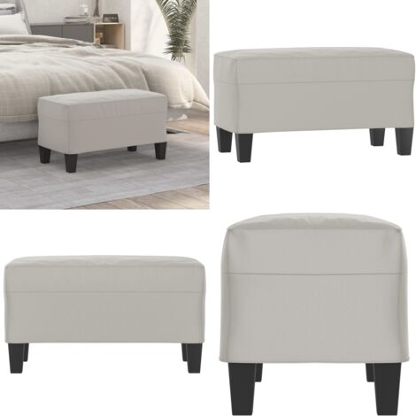 Panca Grigio Chiaro 70x35x41 cm in Microfibra - Panca per ingresso - Panca per letto