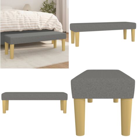 Panca Grigio Scuro 100x30x30 cm in Tessuto - Panca in tessuto - Panca per letto