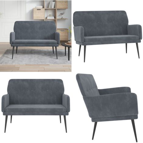 Panca Grigio Scuro 108x79x79 cm in Velluto - Seduta in velluto - Panca grigio scuro