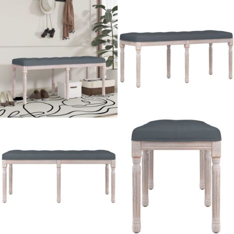 Panca Grigio Scuro 110x40x49 cm in Velluto - Panca da ingresso - Panca in legno