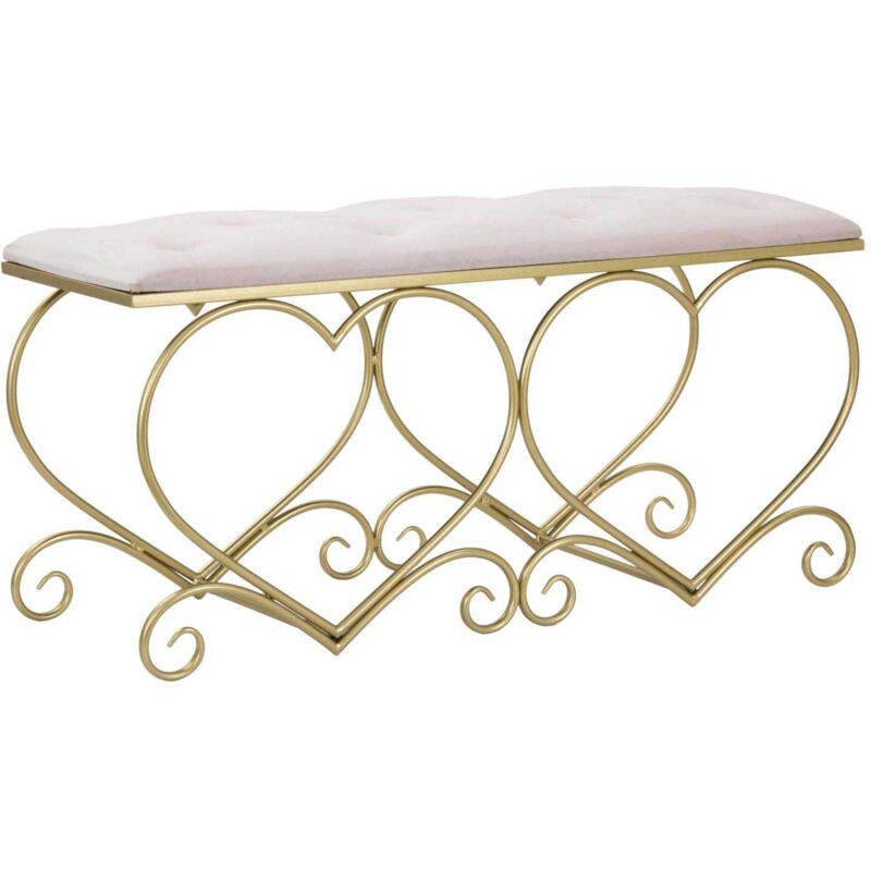 Bout de lit en métal doré Heart 105 x 37.5 x 51.5 cm