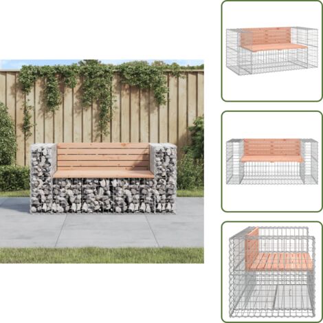 Panca in acciaio - vidaXL Panca Giardino Design Gabbione 143x71x65,5 cm Massello Douglas - Panca da parco