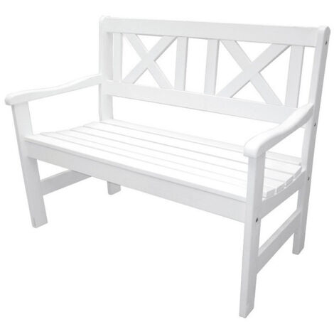 Panca in legno da esterno Pieghevole Modello MALMO Verniciata Bianca - Dimensioni 109 x 61 x 43/88 h. cm