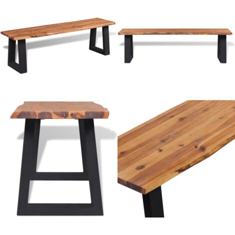 Panca in Legno Massello di Acacia 160 cm - Panca in acacia - Panca industriale