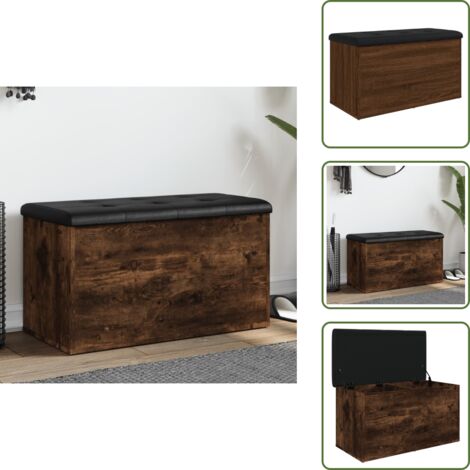 Panca in legno multistrato - vidaXL Panca Portaoggetti Rovere Fumo 82x42x45 cm Legno Multistrato - Panca in legno fumo