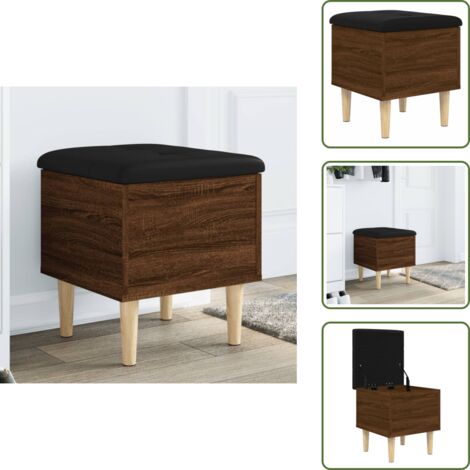 Panca in legno multistrato - vidaXL Panca Portaoggetti Rovere Marrone 42x42x46 cm Legno Multistrato - Panca in eucalipto