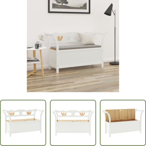 Panca in legno -  Panca Bianca 107x45x75,5 cm Legno Massello di Abete