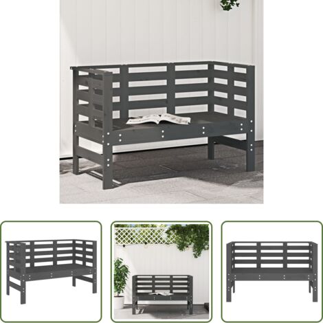 Panca in legno -  Panca da Giardino Grigia 111,5x53x71 cm Legno Massello di Pino