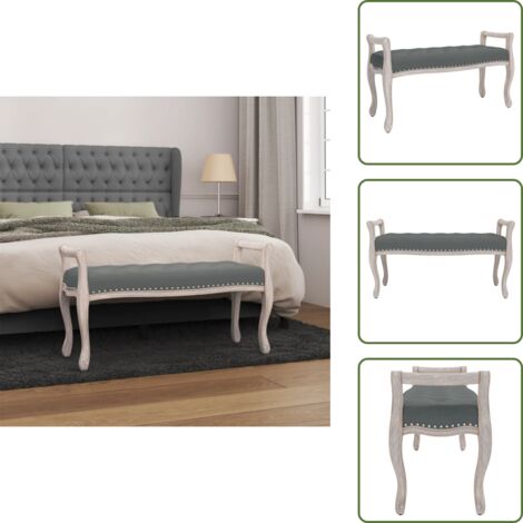 Panca in legno - vidaXL Panca Grigio Scuro 110x45x60 cm in Tessuto - Panca con schiuma