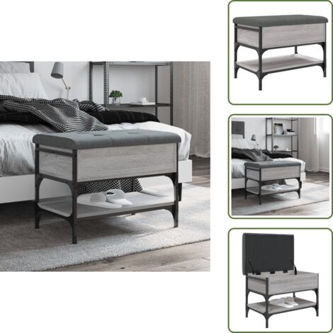 Panca in legno - vidaXL Panca Porta Scarpe Grigio Sonoma 62x42x45 cm Legno Multistrato - Panca in metallo